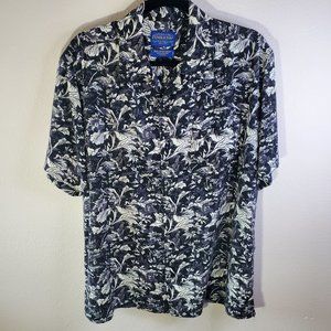 Pendleton biscayne shirt short sleeve black white L